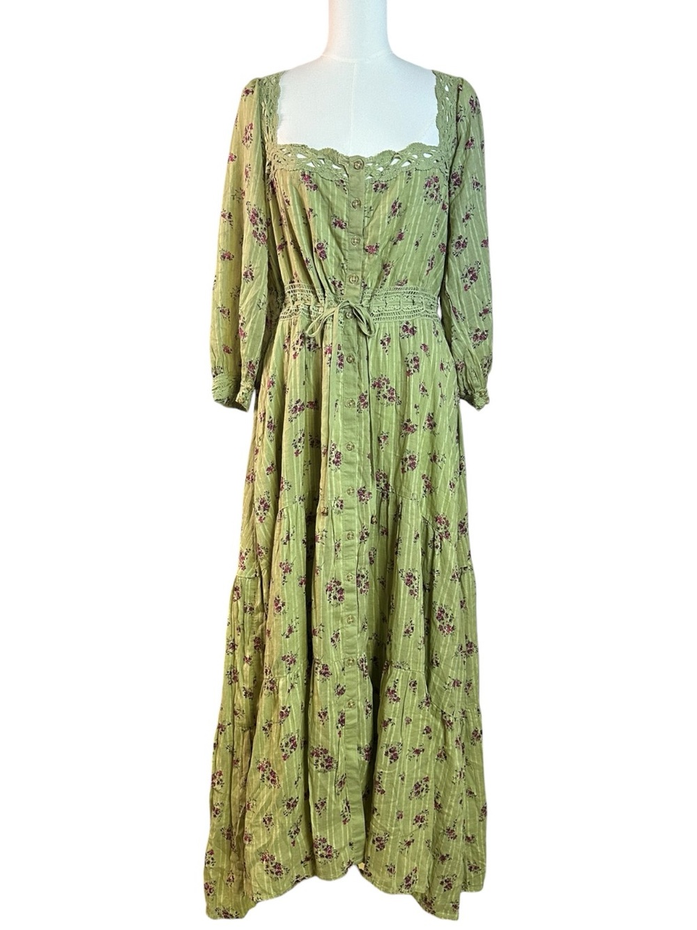 Free People Bohemian Cottage Ethereal Dainty Morning Meadows Maxi Dress XL NWT - Picture 7 of 14
